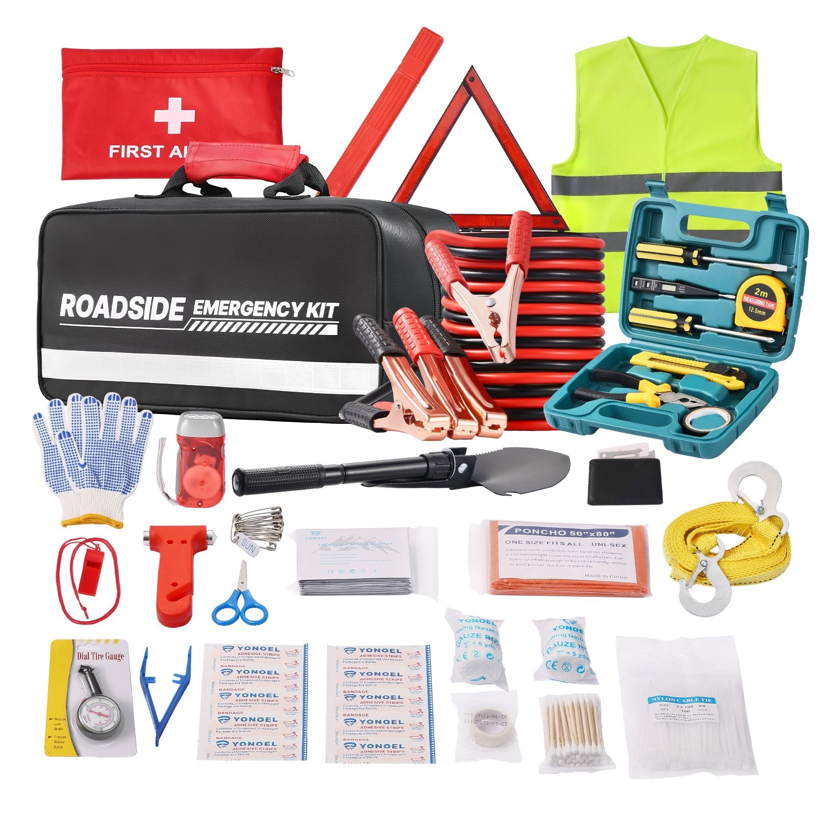31 Pcs Car Emergency Kit With Medical Emergency First Aid Kit For Vehicles