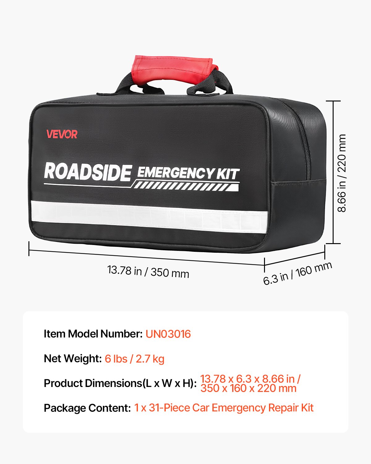 31 Pcs Car Emergency Kit With Medical Emergency First Aid Kit For Vehicles